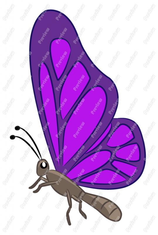 539x800 Purple Butterfly Character Clip Art