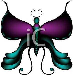 293x300 Purple And Turquoise Butterfly