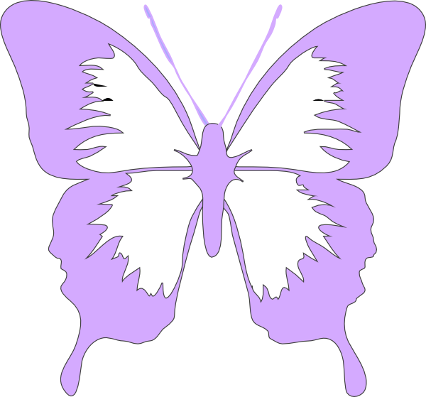 600x559 Light Purple Butterfly Clip Art