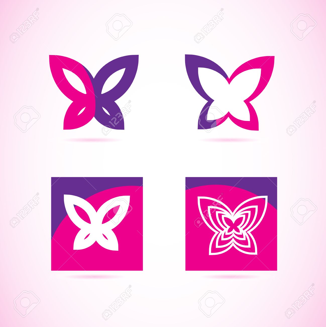 1298x1300 Vector Company Logo Element Template Of Pink Purple Butterfly