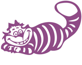 340x270 Outline Cheshire Cat Clipart