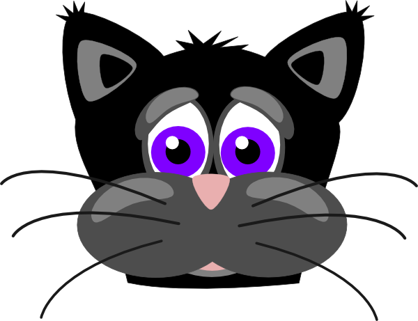 600x461 Purple Cat Clip Art