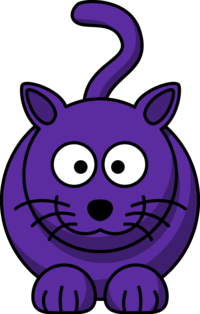 200x314 Purple Cat Clipart