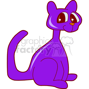 300x300 Royalty Free Purple Cartoon Cat With Big Eyes 131008 Vector Clip