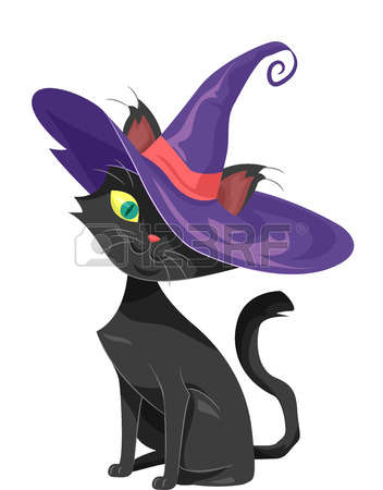 352x450 Witch Cat Clipart