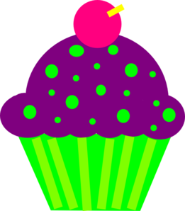 261x298 Cupcake Purple And Lime Clip Art