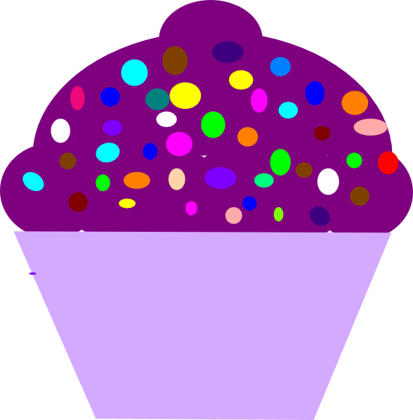 588x598 Cupcake Purple Clip Art