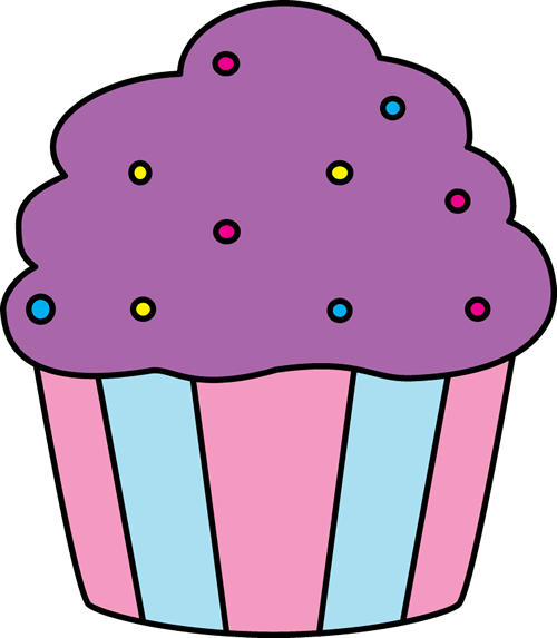 500x573 Purple Cupcake With Sprinkles Clip Art