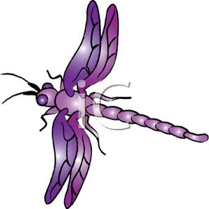 300x300 Free Clipart Image Overhead View Of A Purple Dragonfly Or Damselfly