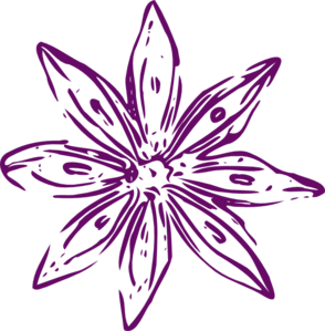 294x299 Purple Outline Flower Clip Art