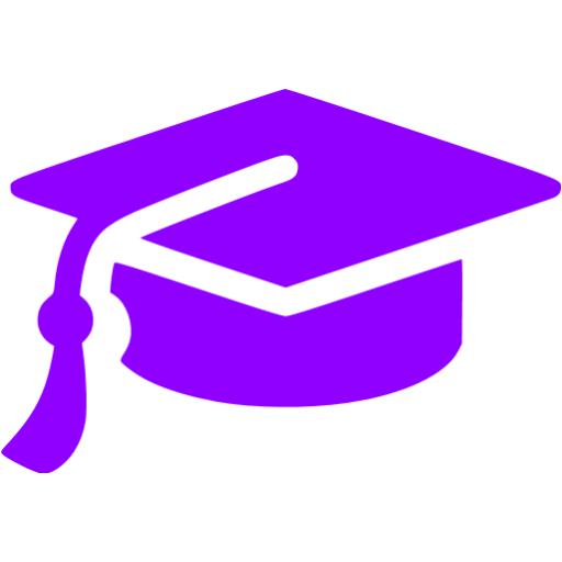 512x512 Violet Graduation Cap Icon