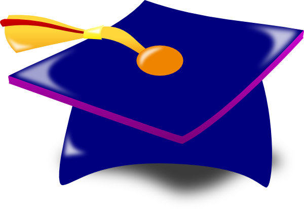 600x412 Graduation Cap Blue Clipart
