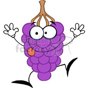300x300 Royalty Free Funny Purple Grapes 380486 Vector Clip Art Image