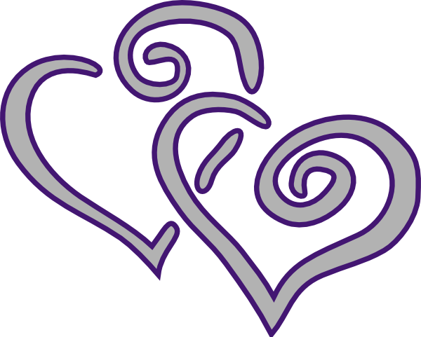 600x481 Purple Silver Heart Clip Art