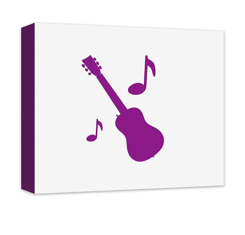 800x765 Guitar With Musical Notes Children's Canvas Wall Art Walllillies
