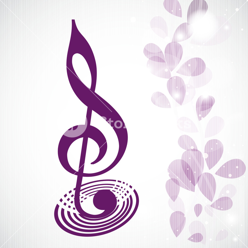 1000x1000 Vector Musical Concept With Musical Note On Floral Decorated