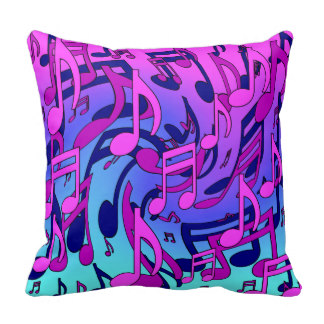 324x324 Custom Purple Music Note Throw Cushions Zazzle.co.uk