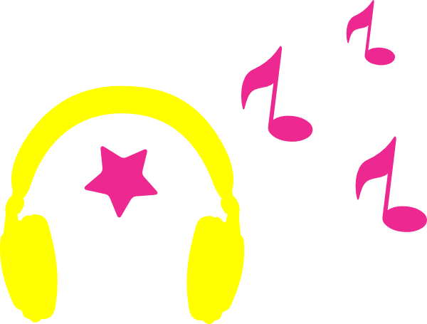 600x455 Headphones With Musical Notes Clip Art