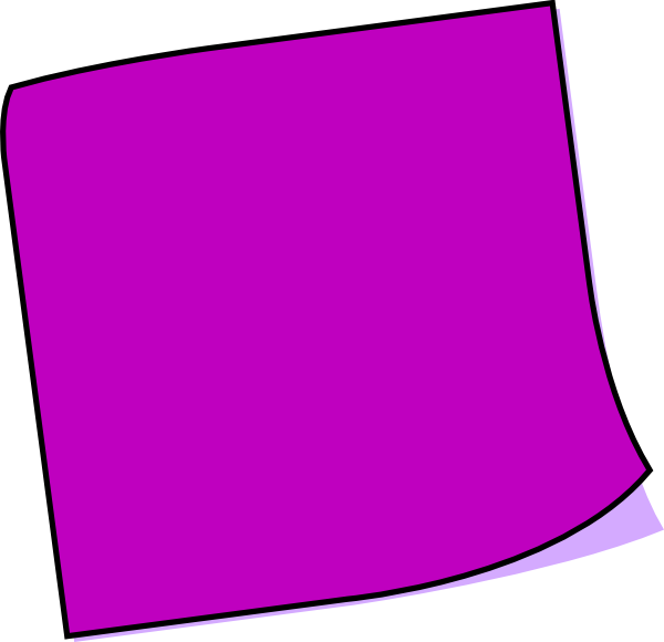 600x580 Purple Blank Sticky Note Clipart
