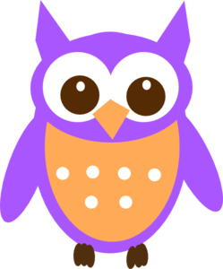 249x300 Purple Orange Owl Clip Art