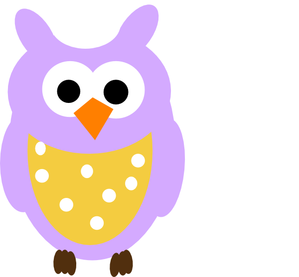 600x557 Purple Owl And Dots Clip Art