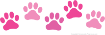 214x72 Free Paw Prints Clipart