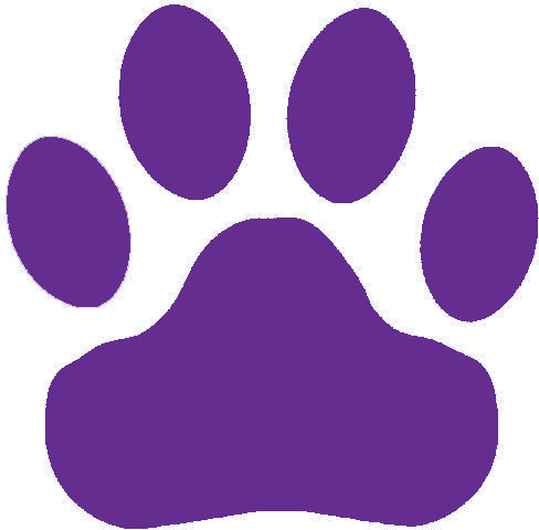 488x480 Purple Paw Print Clipart