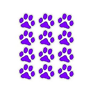 300x300 Small Purple Paw Prints Sheet Of 12