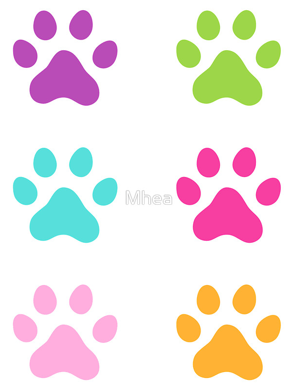 600x800 Colorful Paw Print Stickers