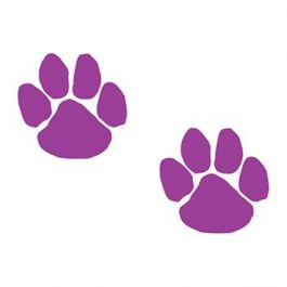 265x265 Glitter Purple Paw Print Temporary Tattoo Show Your Spirit