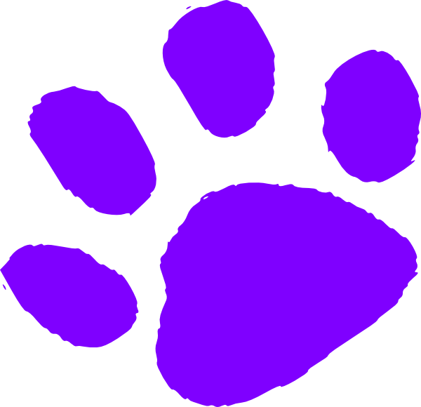 600x580 Purple Paw Print Clip Art