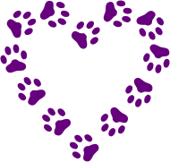 190x181 Purple Sparkle Paw Print Heart On White T Shirt T Shirt