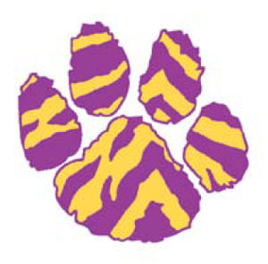 300x296 Purple Amp Gold Paw Print