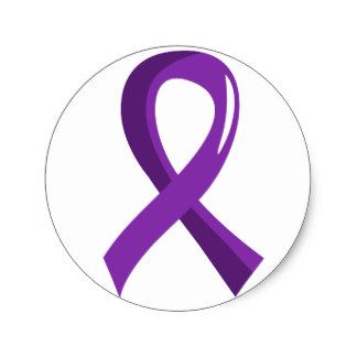 324x324 Purple Ribbon Stickers Zazzle