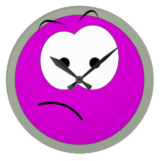 324x324 Sad Face Wall Clocks Zazzle