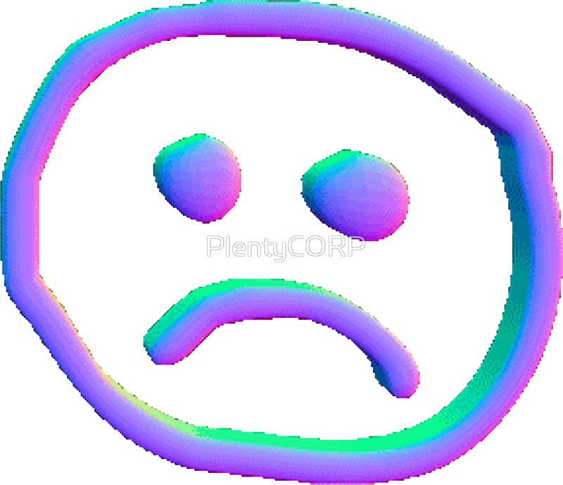 800x688 Vaporwave Sad Face Stickers By Plentycorp Redbubble