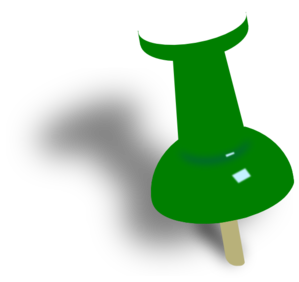 299x282 Green Push Pin Clip Art