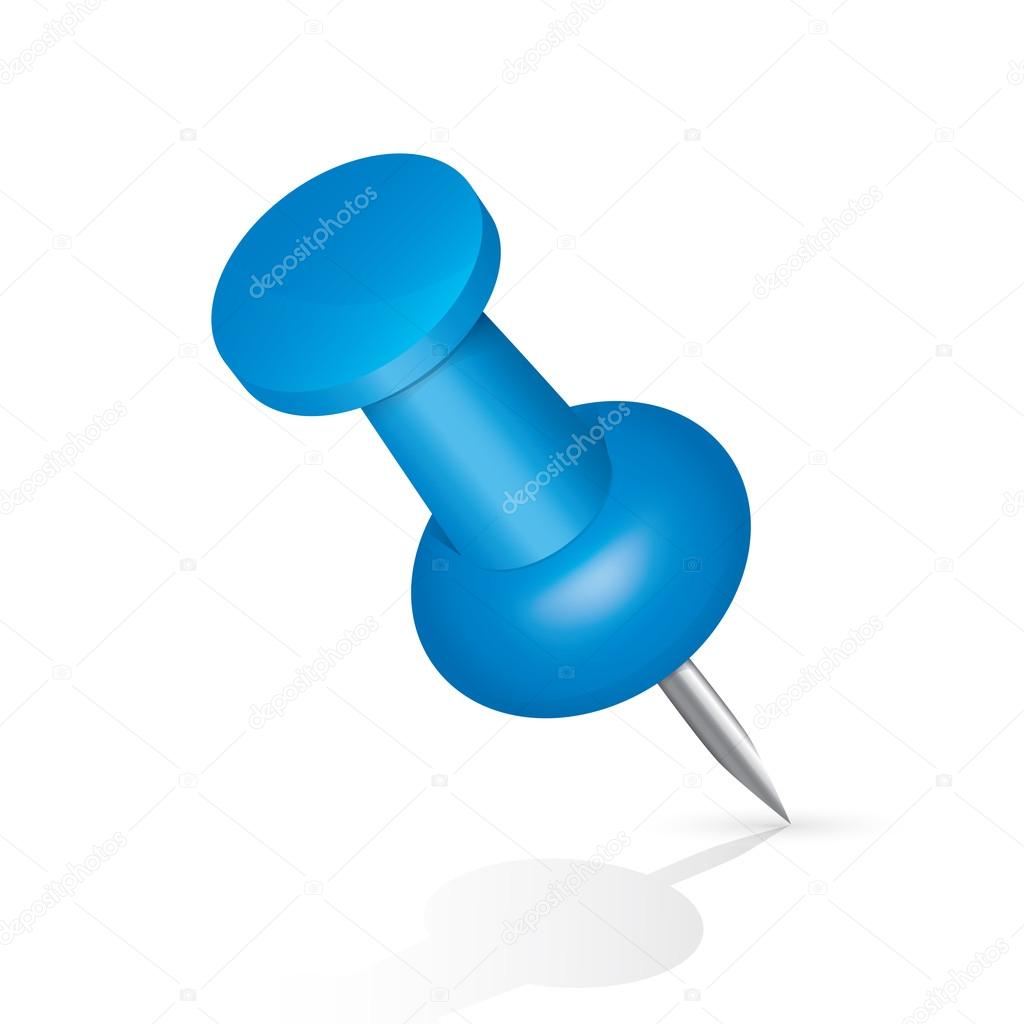 1024x1024 Pushpin Icon Isolated On White Background. Stock Photo