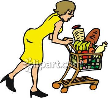 350x317 Woman Clipart Grocery Shopping