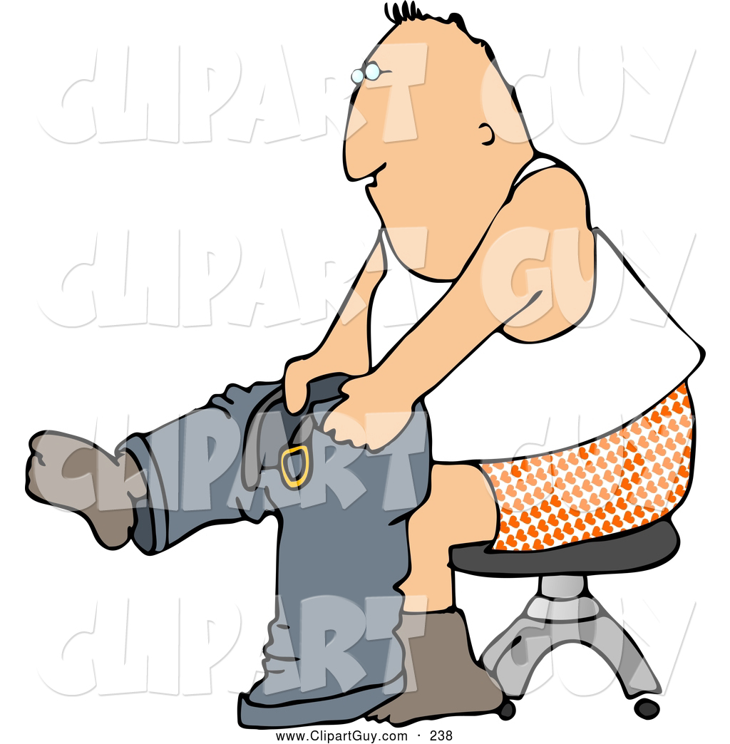 1024x1044 Clip Art Of Aadult Man Putting On Pants By Djart