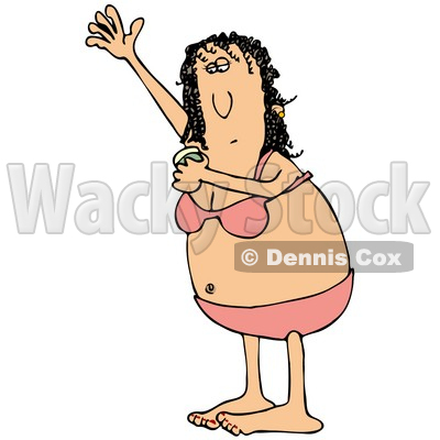 400x400 Illustration Of A Middle Aged Caucasian Woman In Her Underwear