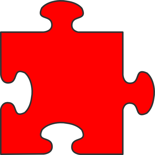 600x601 Red Border Puzzle Piece Clip Art