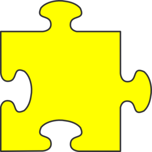300x300 Yellow Border Puzzle Piece Top Clip Art