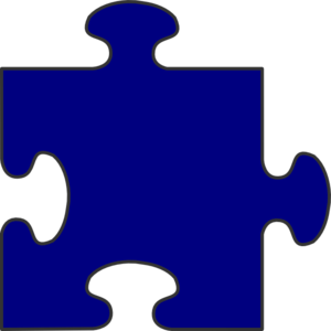 300x300 Navy Border Puzzle Piece Top Clip Art Puzzle