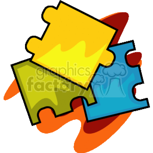 300x300 Royalty Free 3 Puzzle Pieces 153422 Vector Clip Art Image