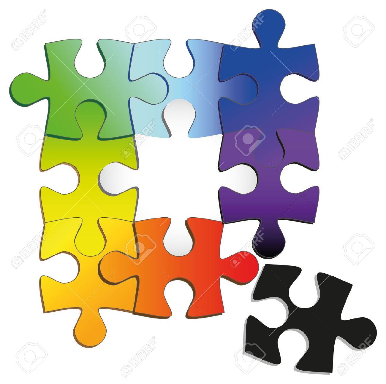 1300x1295 Puzzle Clipart Rainbow