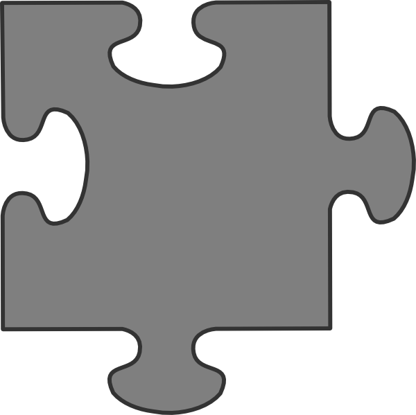 600x599 Gray Border Puzzle Piece Clip Art