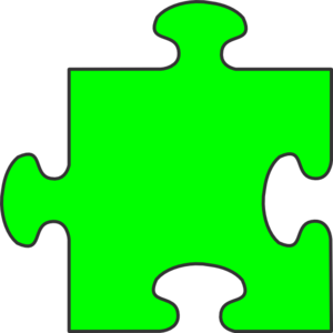 300x300 Green Puzzle Piece Clip Art