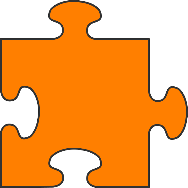 600x601 Orange Puzzle Piece Clip Art