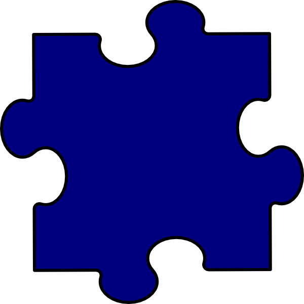 600x600 Dark Blue Puzzle Piece Clip Art